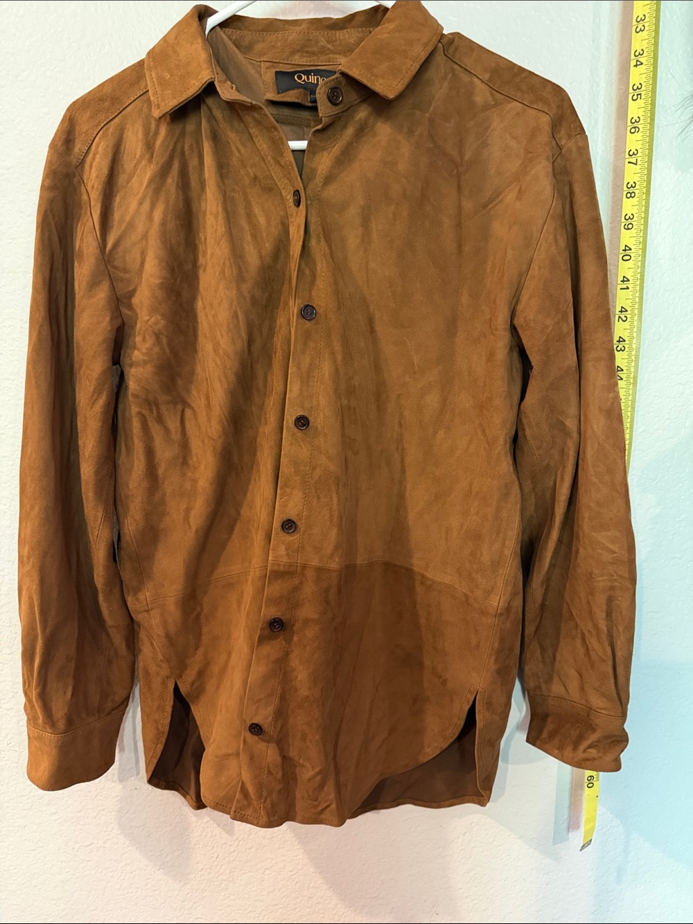 Quince Cognac Brown Suede Button-Down Shirt